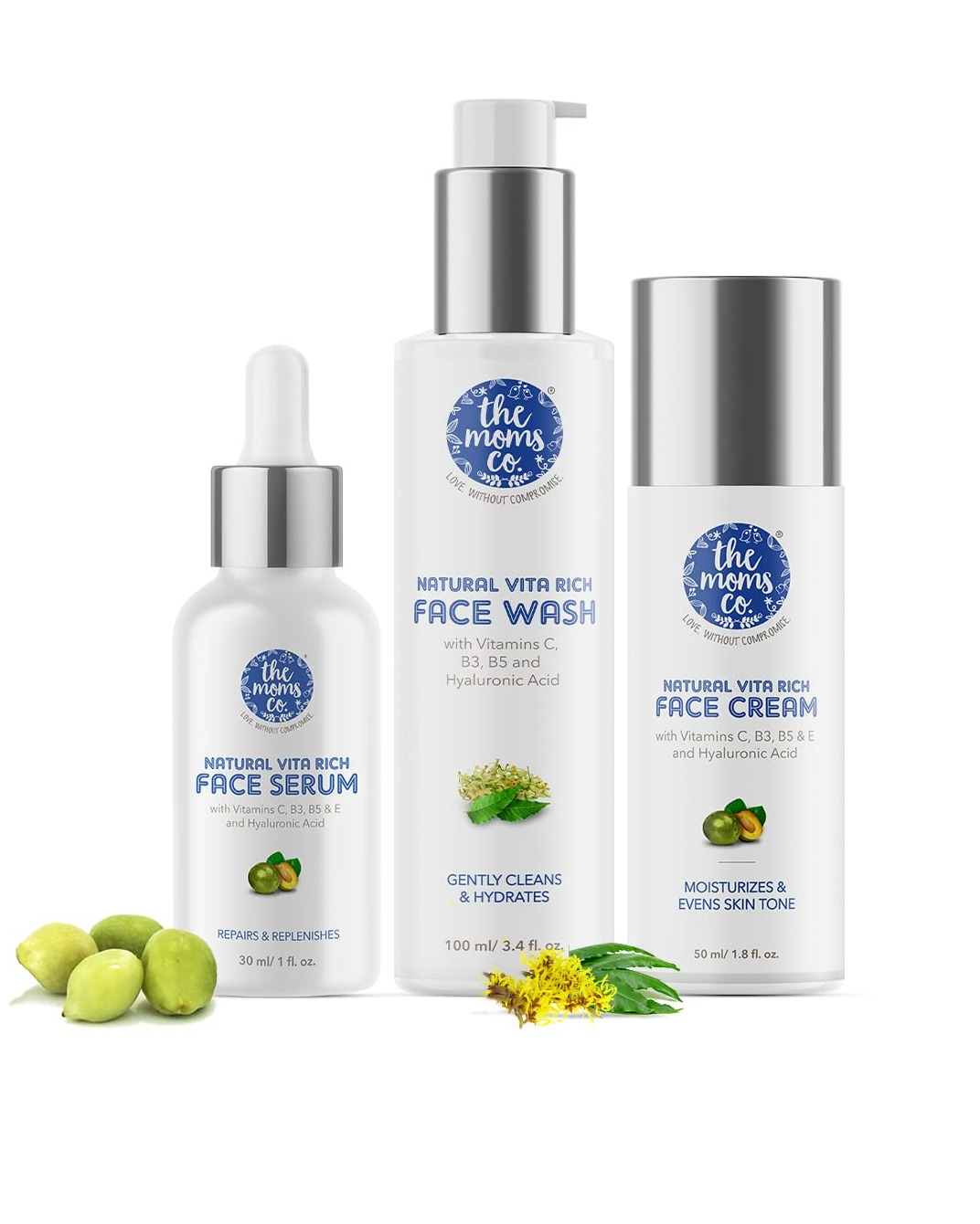 Generic The Moms Co. Natural Vita Rich Complete Night Repair Bundle with Face Wash, Face Cream & Face Serum